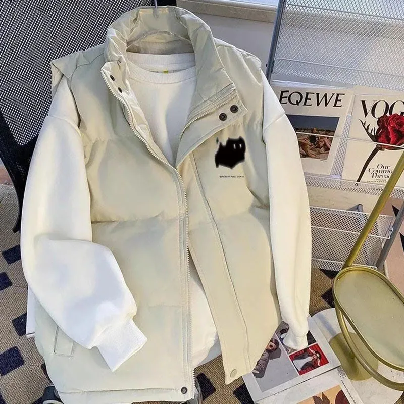 

Взрывы, весенне-зимний жилет для мужчин и женщин, бархатная стеганая куртка с хлопковой подкладкой, теплая куртка на пуговицах с принтом граффити, жилет, пальто