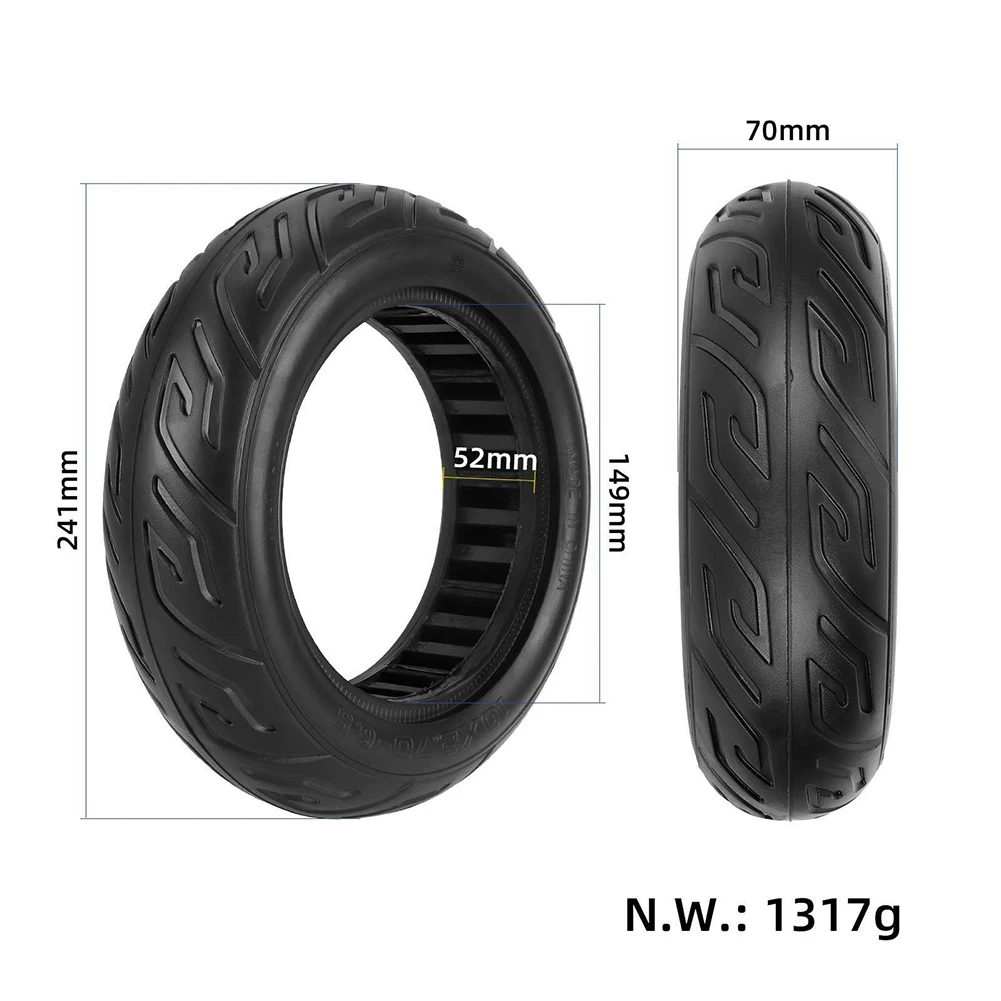 Scooters Parts 1 Pcs Solid Tire 10x2.70-6.5 241x70mm About 1320g Excellent Replacement Outdoor Sports Practical