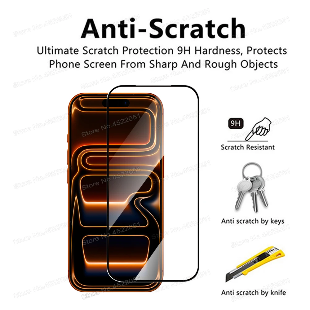 10 في 1 9D كامل الزجاج المقسى آيفون 17 16 15 14 13 12 11 برو ماكس زائد ميني 16e حامي الشاشة آيفون 17 برو ماكس الهواء #5