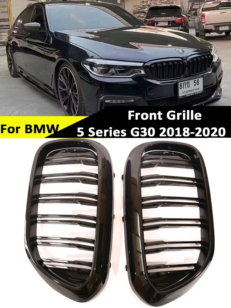 

Front Kidney Bumper Grille Gloss Black Grills Cover Parts Pre-Facelift Carbon Fiber For BMW 5 Series G30 G31 2018 2019 2020