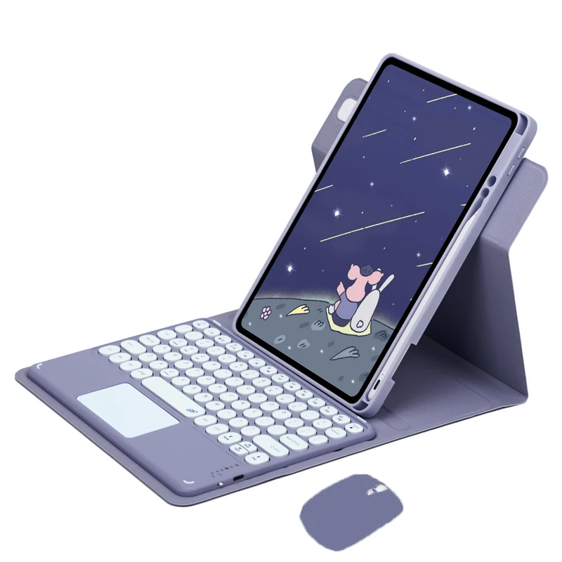 

360 Rotation Keyboard Cover For Samsung Galaxy Tab S9 FE Plus 12.4 inch Case with Pencil Holder Touchpad Keyboard Cover Teclado