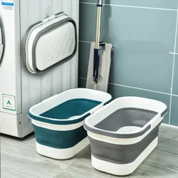 Foldable Mop Bucket Collapsible Portable Wash Basin Car Washing Bucket with Handle Fishing Pail Tools Large-capacity Barrel