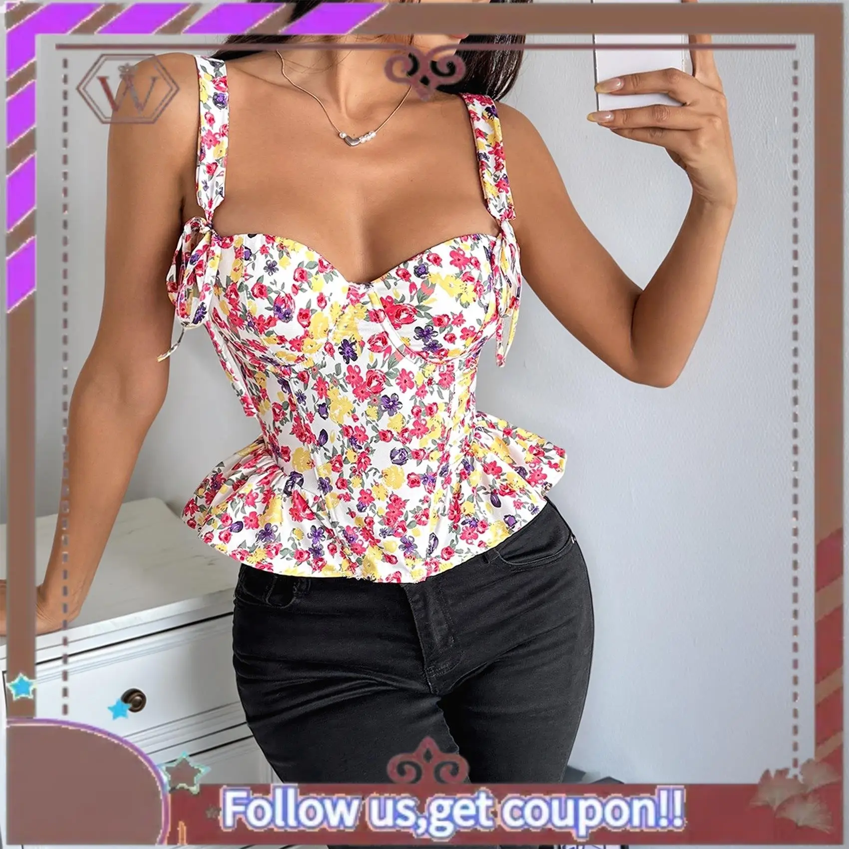 

A95D-женские милые укороченные топы на бретелях для девочек-подростков, летние модные топы на подтяжках Y2K для прогулок