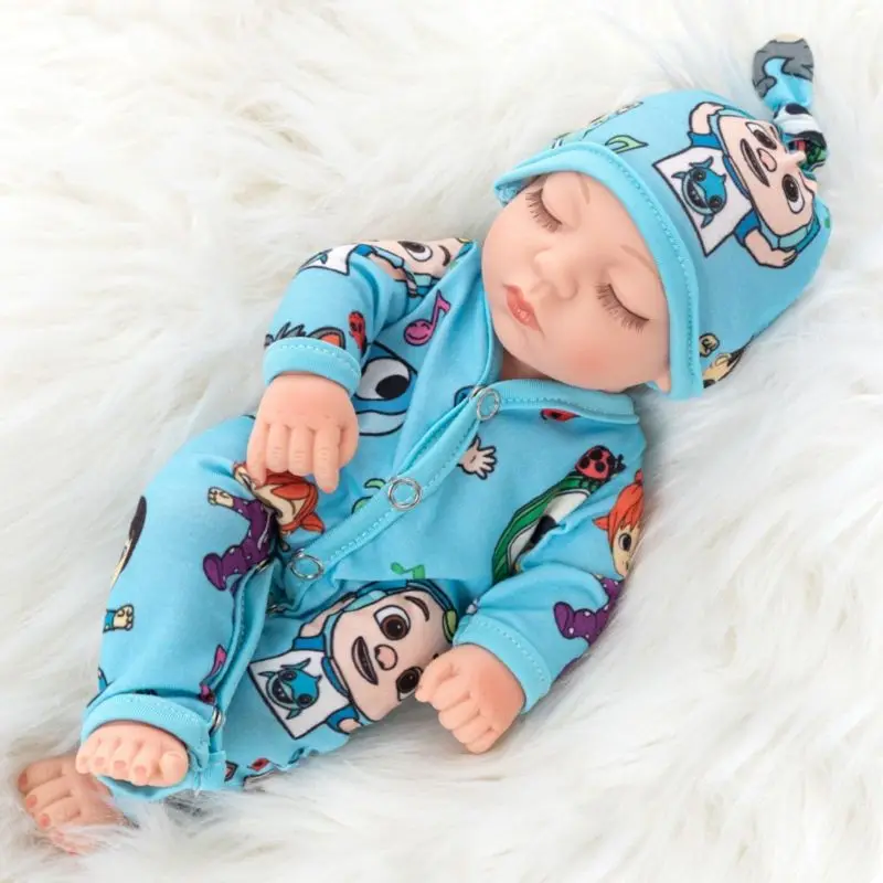 

Night-Robe Reborn Doll -30cm Sleeping bebe reborn doll full silicone baby Lifelike Toy For Girls Christmas Gift