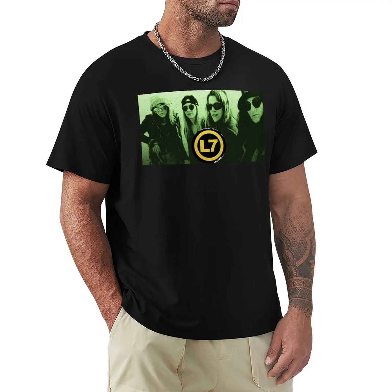 

L7 all female rock band T-Shirt custom t shirt rapper graphic tees plain mens plain t shirts