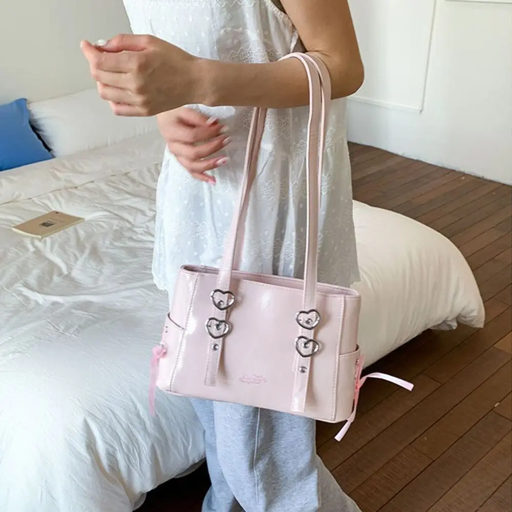

Korean High End Ribbon Shoulder Bags PU Leather Large Capacity Bow Tie Backpack Sweet Versatile Women's Handbags Girls