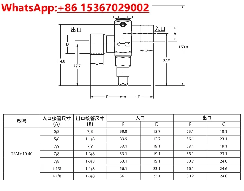 صمام التمدد الحراري TRAE + 20 30 40 50 60 70HCA