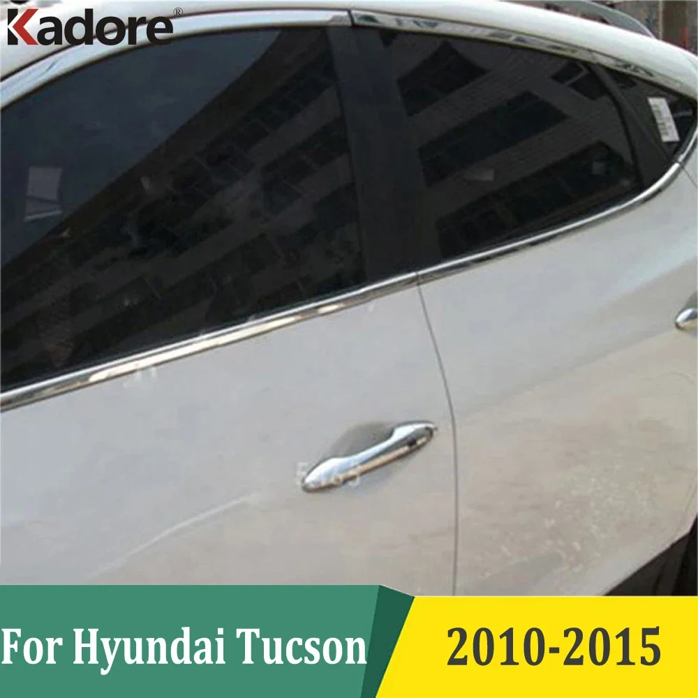

Для Hyundai Tucson IX35 IX 35 2010-2014 2015 накладка на окно автомобиля, рамка, молдинг, наклейка, внешние аксессуары, 10 шт.