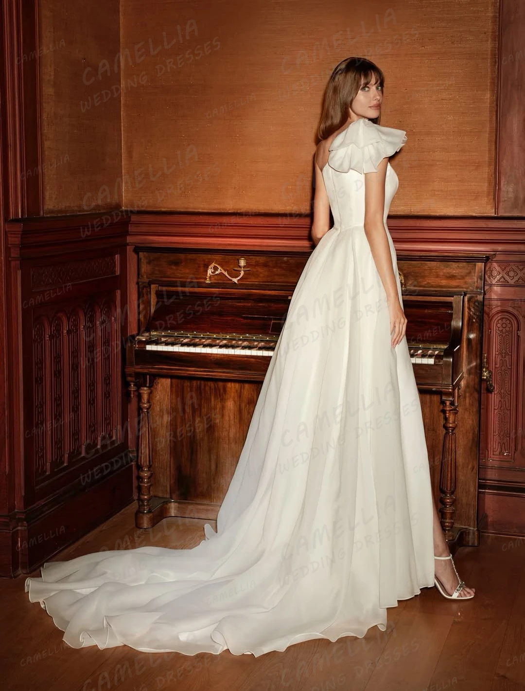 Simple Wedding Dresses A Line Women's Sexy One Shoulder Side Split Backless Bridal Gowns Party 2026 Vestidos De Novia Customized
