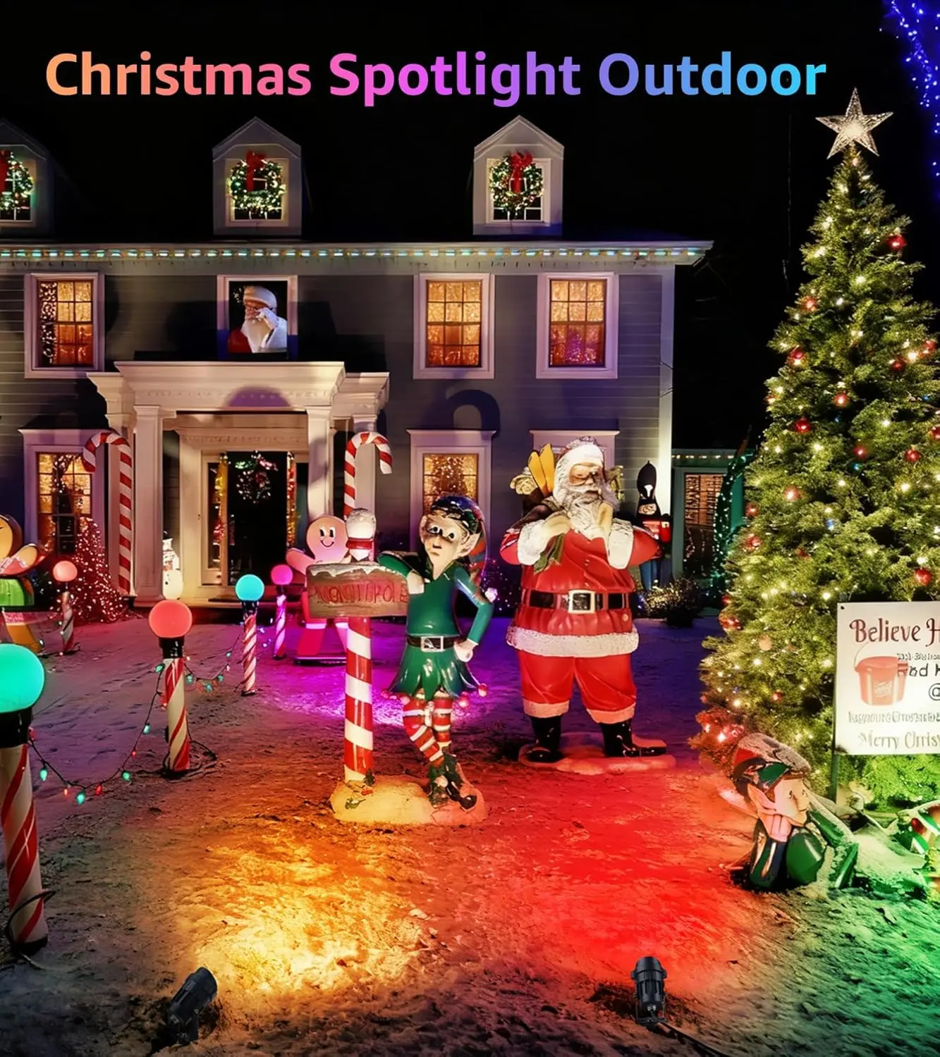 12W RGBW 색상 변경 야외 조경 조명(리모컨 포함), 마당 정원 파티오용 방수 스포트라이트, 4팩