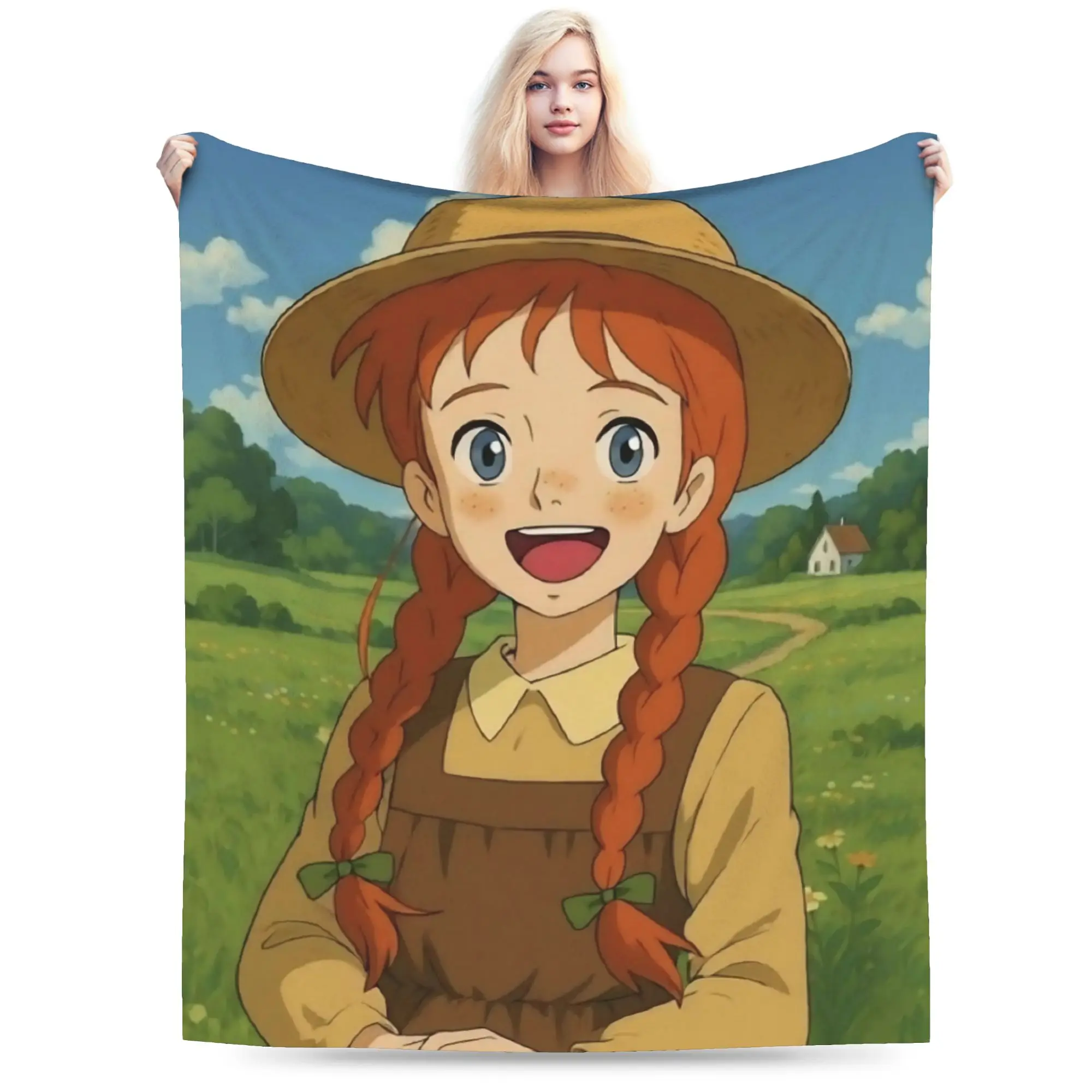 A-Anne Shirley Cartoon Print Blanket For Men Women Super Soft Warm  Throw Blankets for Couch 50x60 Inches Multiple Sizes