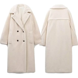 Maxducti Winter British fashion Trench Jacket donna Eelgant Beige pantaloni retrò da donna cappotto di lana