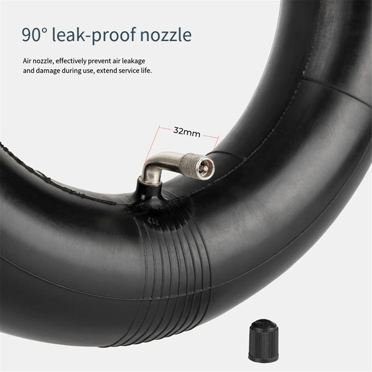 

90 Degree Replacement Inner Tube for 255x80 90/65-6.5 80/65-6.5 Tire Scooter (2-Pack)