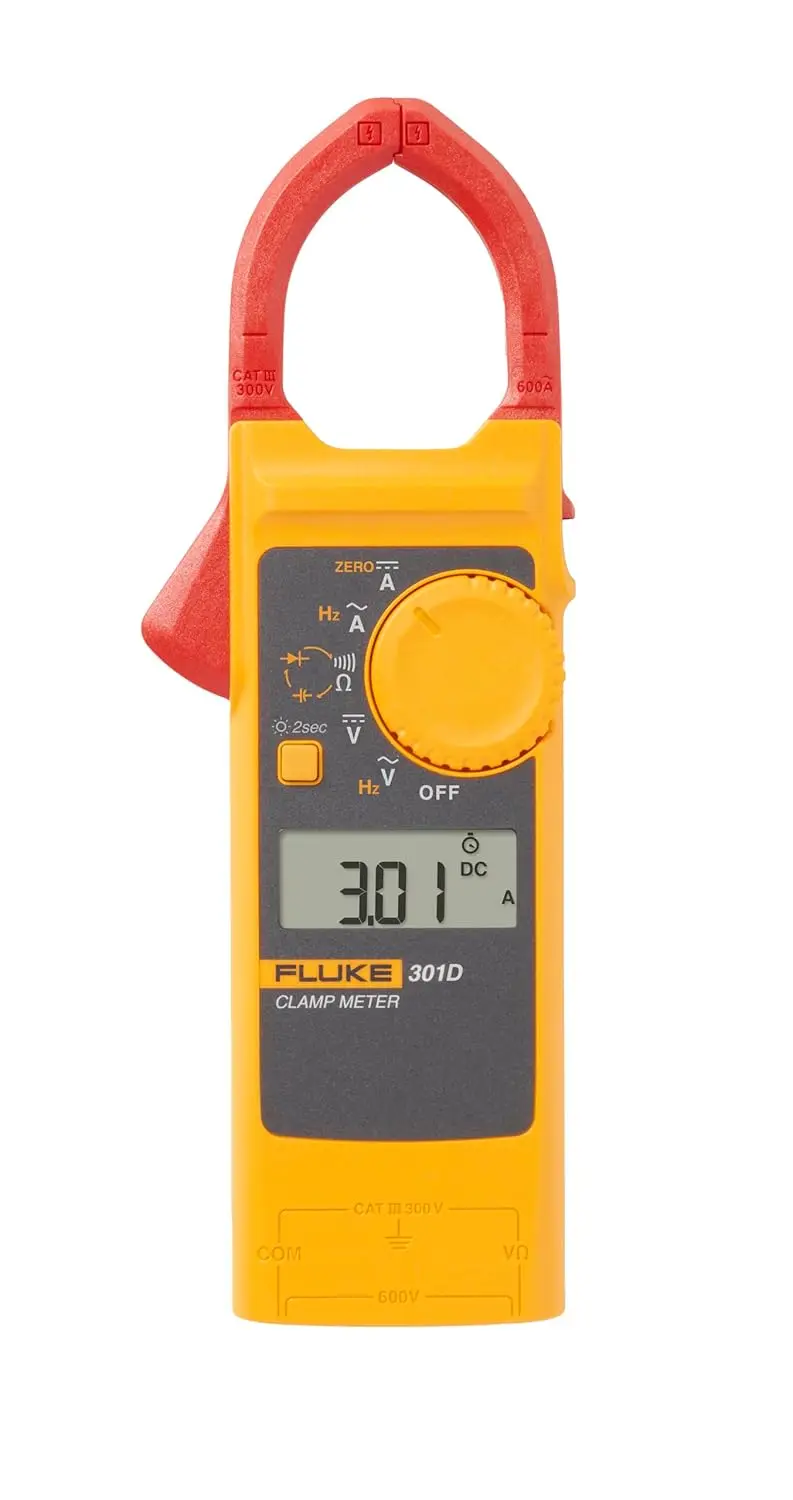 301D/ESP, 600A AC/DC Clamp Meter with Slim Body and Thin Jaw Arm