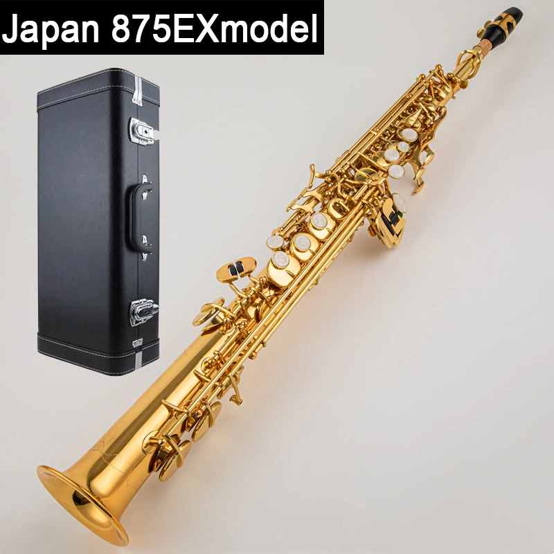 

2025 new Saxophone Soprano 875EX Model Bb Lacquer gold Soprano sax Brass Musical instrument With Saxophone Case Accessories