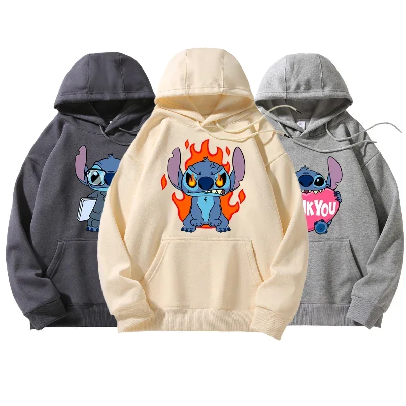 

Stitch kawaii Cartoon Autumn and winter Disney Hoodies Women Harajuku Cute Anime Sweatshirt Manga Streetwear