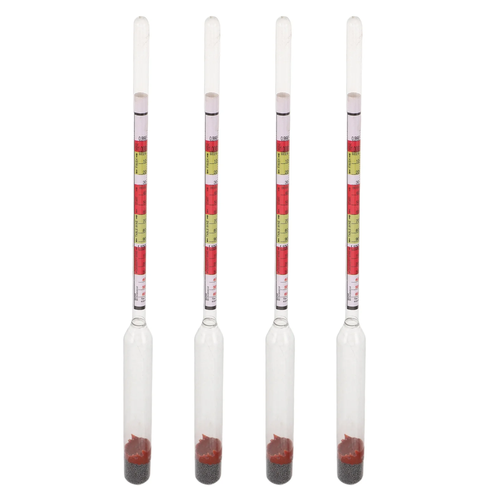 

4Pcs Brewing Hydrometer Triple Scale Specific Gravity Tester for Beer Wine Mead Maple Syrup Density Sugar Level Measurement