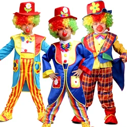 Carnivals Children Clown Costume Set ,Funny Kids Joker suits for Party Circus Cosplay Props,just Clothing,no Shoes/Wig