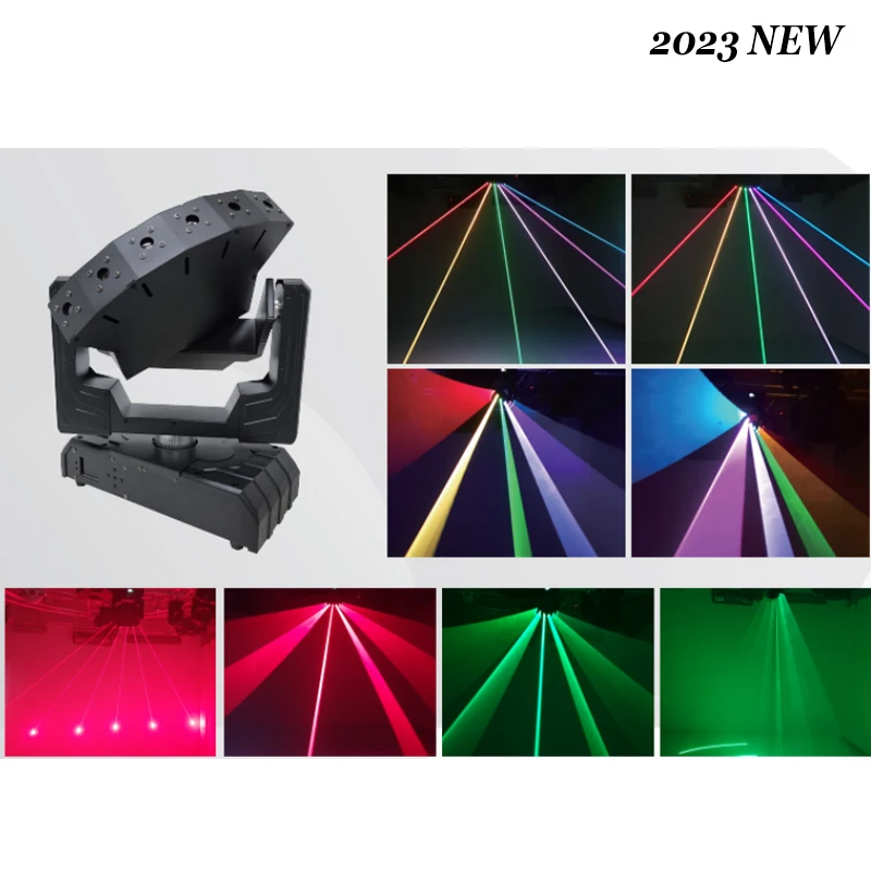 2023 New Six /8 Eyes XZY Axis Moving Head Laser 500mw*6pcs/500mw*8pcs Laser Source Dmx512 Sound Music Dj Club Lighting