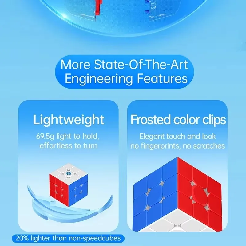 [JudyCube] Gan 356 RS2 3x3 Magnetic Magic Speed Cube GAN 356RS Stickerless Professional Fidget Toys GAN 15M Cubo Magico