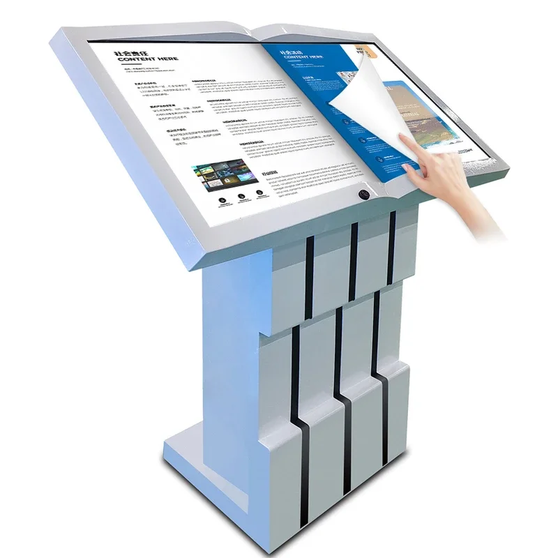 32 42 55 Zoll elektronischer Buch-PC alles in einem virtuellen Projektions bildschirm Buch drehs ystem Digital Signage Touchscreen-Kiosk