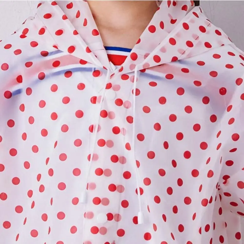 Casual Dots Children Hooded Raincoat EVA Non Disposable Boys and Girls Rain Gear Waterproof Rain Poncho Kids Rain Cape Children