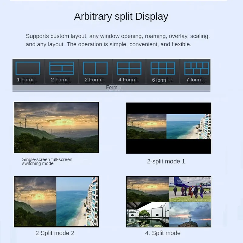 Professional 4 Channel Video quad Multiplexer with DVI Output for High Definition Display and Seamless Switching  4 in 4 out