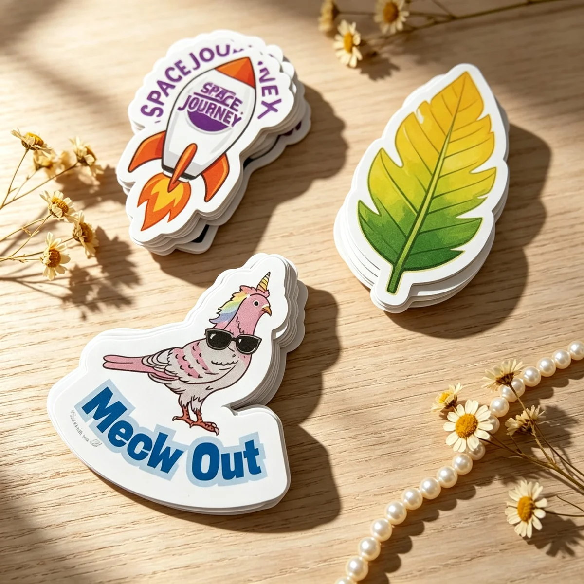 100pcs Custom Stickers PVC Waterproof Die Cut Vinyl Logo Design Brand Laptop Cute Personalized Sticker for Business Package