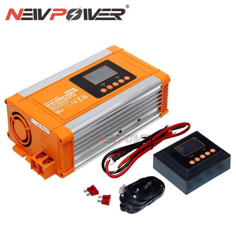 New Extended LCD with USB Inverter 500W Pure Sine Wave Inverter 12V 24V 48V DC To AC 220V 240V 110V 120V 50HZ/60HZ MAX 1000W