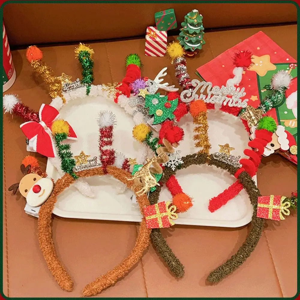 Hair Accessories Christmas Headband Xmas Hairband Santa Claus Hair Hoop Merry Chritmas Headpiece Antler Hair Hoop Outdoor