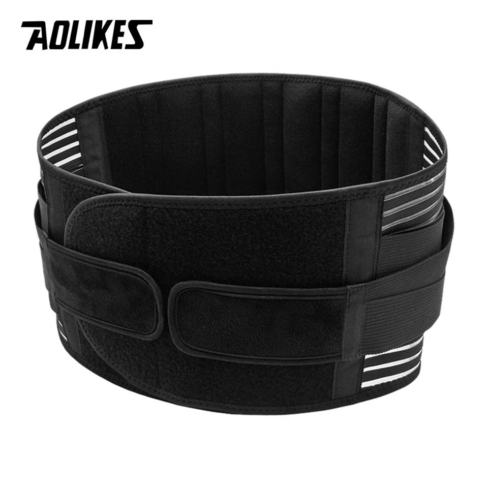 AOLIKES Sports Adjustable Lumbar Back Brace Anti-skid Breathable Waist Support Belt for Exercise Fitness Cycling Running Tennis