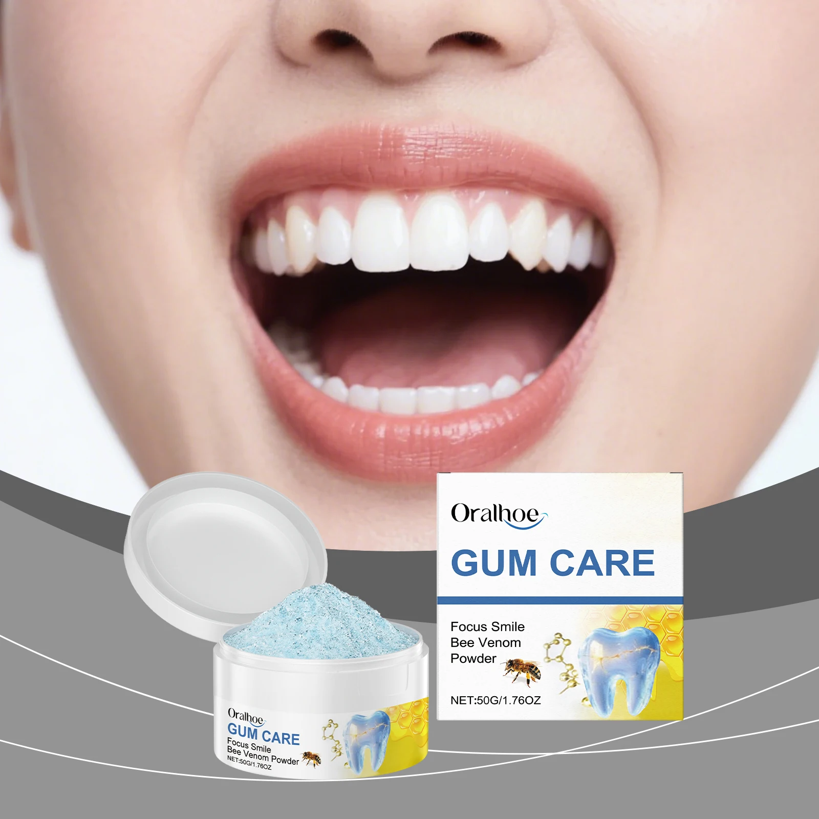 

Bee Venom Brightening Tooth Powder - Gentle Care for Teeth Cleaning, Freshens Breath, Daily Portable Oral Care Powder