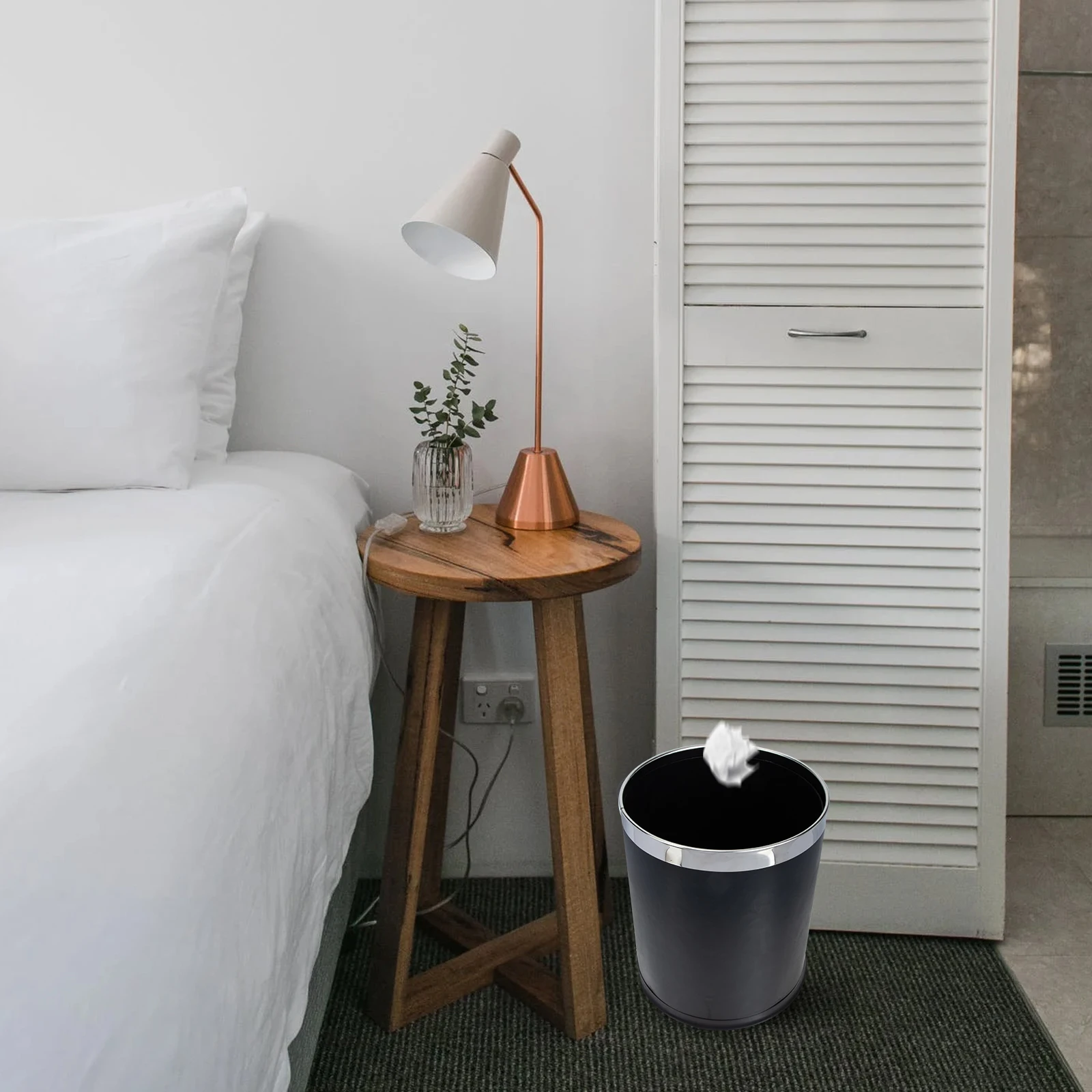 

Double Layer Trash Can Kitchen Bedroom Hotel Use Easy Clean Garbage Container Storage Bin Household Small Bins