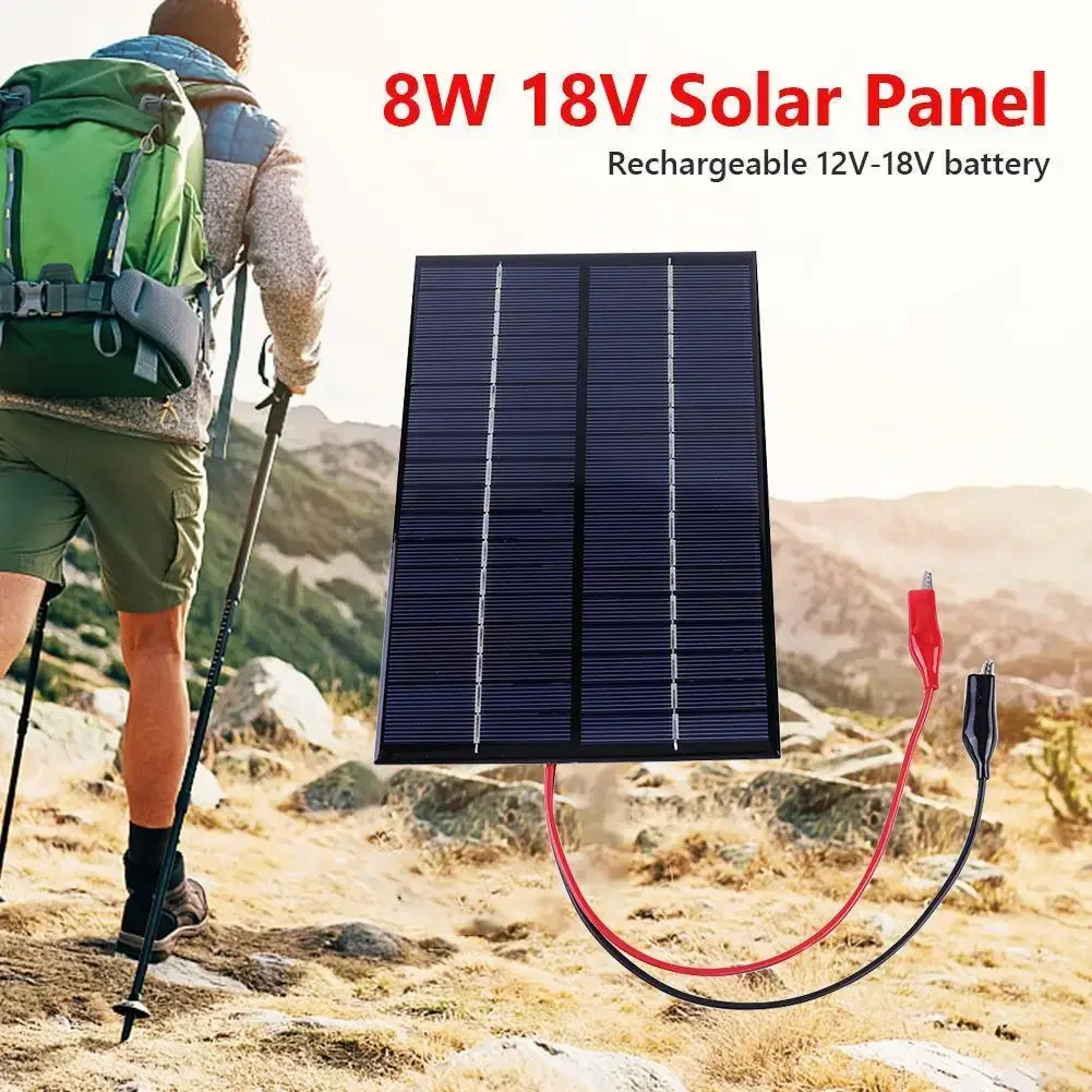 

8W 18V Mini Small Solar Panel Module Waterproof DIY Polysilicon Solar Epoxy Cell Charger Solar Battery Charger for Lamp Fan Pump