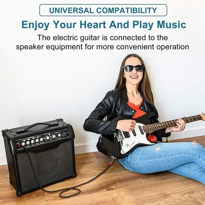 Kabel gitarowy Lungfish, 6,35 mm TRS Stereo Audio, męski na męski, do gitary elektrycznej, gitary basowej, mandoliny elektrycznej — zdjęcie produktu 5
