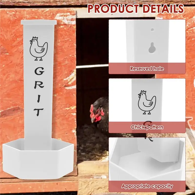 AWAH For Precise Feeding Chicken Grit And Oyster Shell Feeder 2Pcs Set With Lid For Chicken House