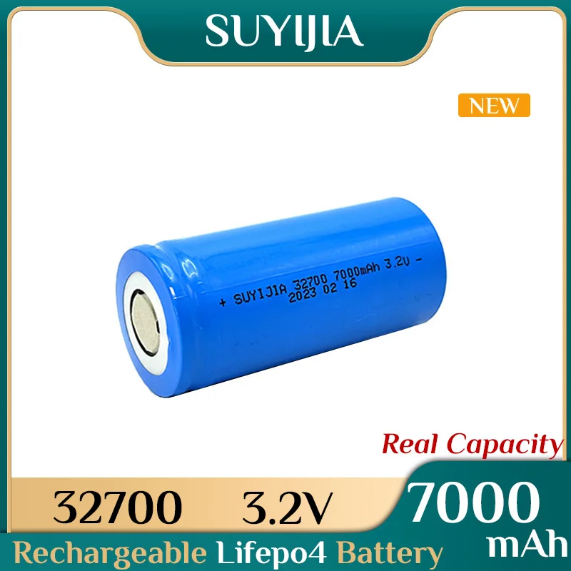 1-12PCS SUYIJIA Lifepo4 32700 3.2V 7000mAh High Capacity Rechargeable Battery for Flashlight Electric Tools E-Bike Ture Capacity