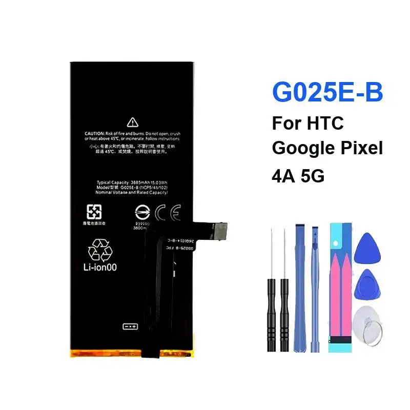 

3885mAh Replacement Battery G025E-B for HTC Google Pixel 4A 5G Portable Mobile Phone Batteries Warranty + Track Code