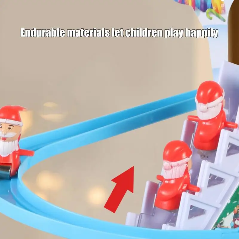 Papai noel escada de escalada brinquedo escada de escalada automática boneca elétrica natal ferroviário slide música brinquedo decoração natal crianças presentes