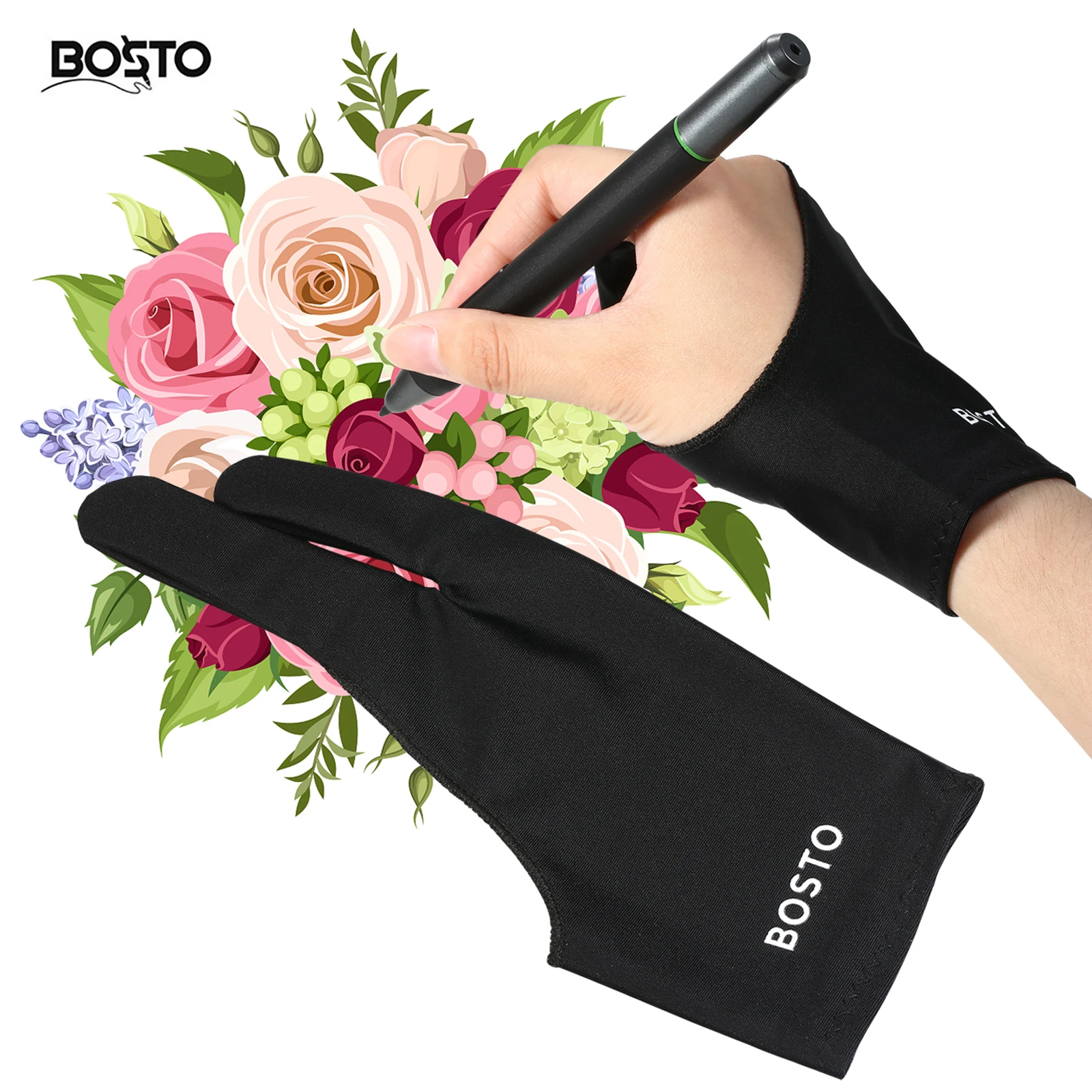 BOSTO Two-Finger Free Size Drawing Cover Artist Tablet Drawing Cover for Right & Left Hand Compatible  BOSTO/UGEE/Huion/Wacom