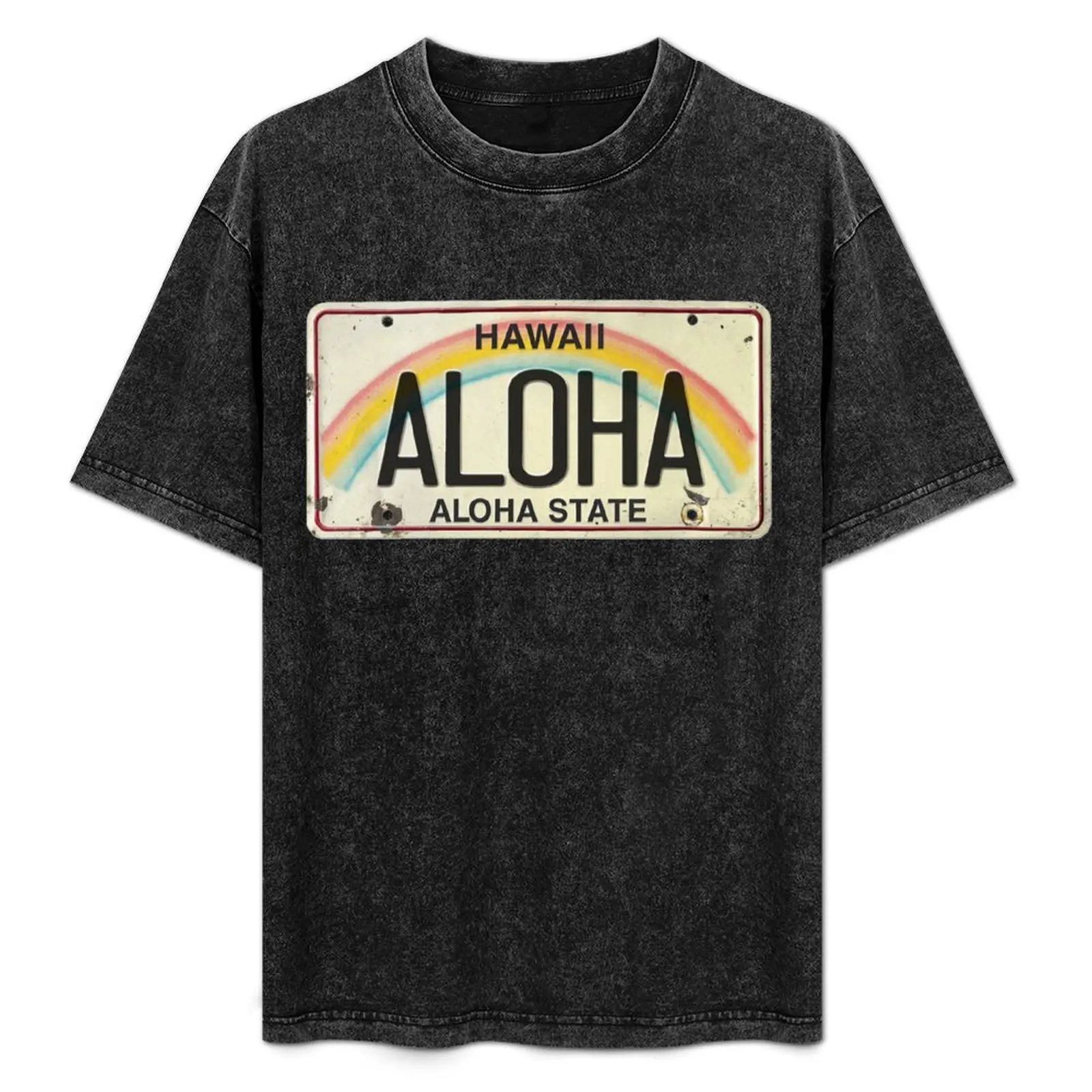 Vintage Hawaii License Plate Aloha T-Shirt plus size tops customs sweat mens fashion