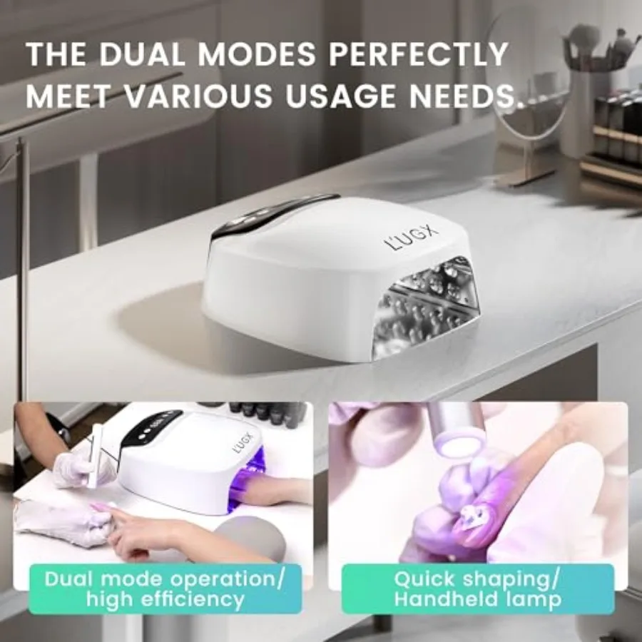 2 in 1 UV LED Nail Lamp, UV Light for Gel Nails, Nail Dryer with Handheld Gel Light for Nail Polish, Perfect for Home Salon Man