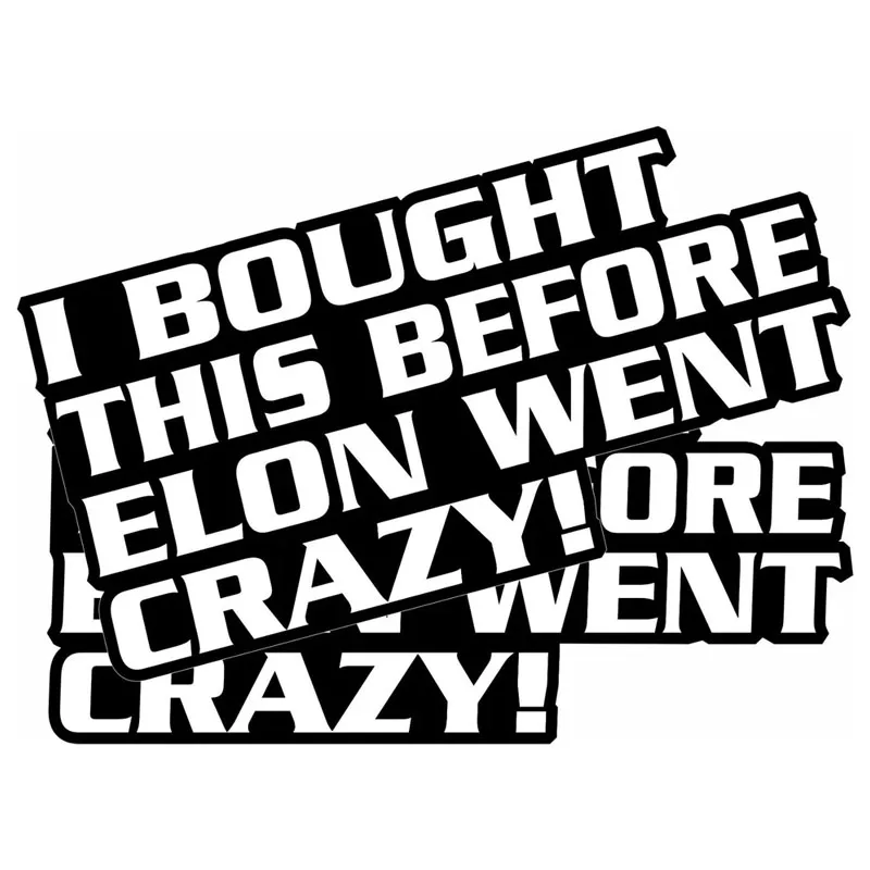 I Bought This Before Elon Went Crazy Car Stickers Decoration Vinyl Decal for Auto Front Windshield Rear Bumper Window Body