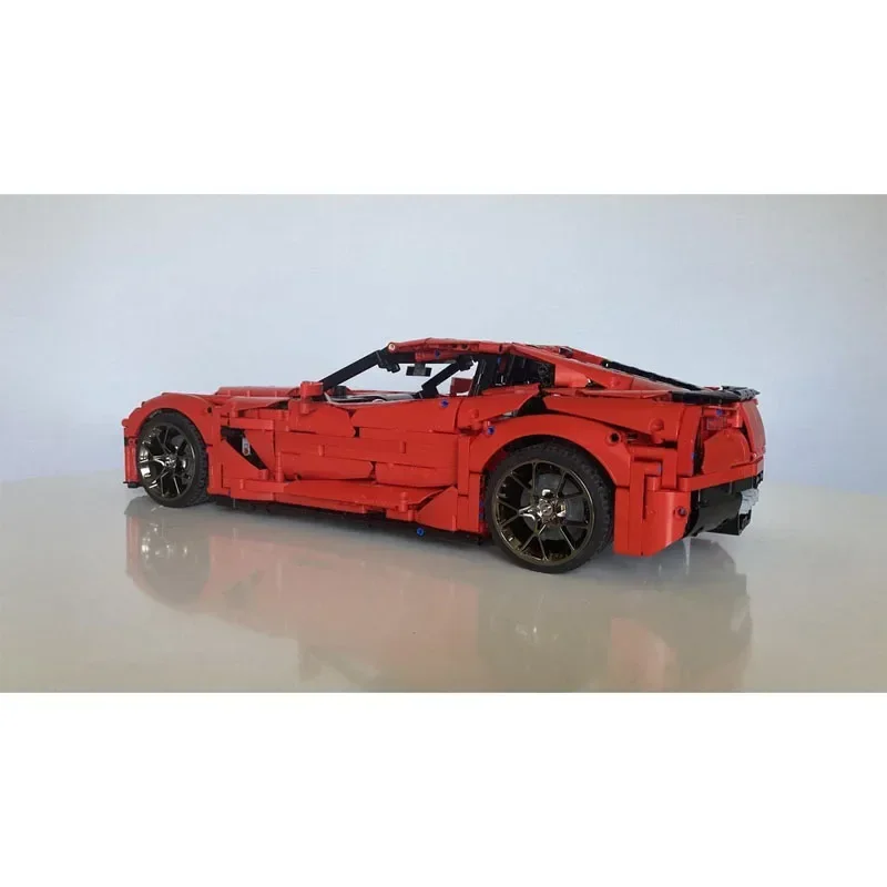 MOC-188766 Red New 1:8 Classic Sports Car Building Block Model 3295 Parts Children's Birthday Education Building Blocks Toy Gift