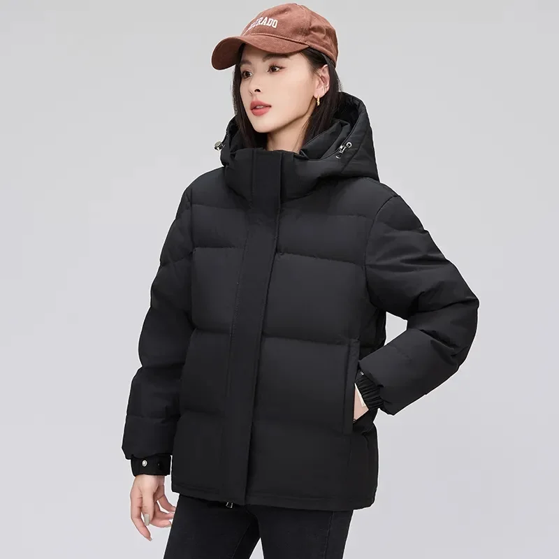 Para baixo algodão-acolchoado casaco feminino parkas curto 2025 coreano inverno novo pouco quente jaqueta de algodão moda pão casaco senhoras