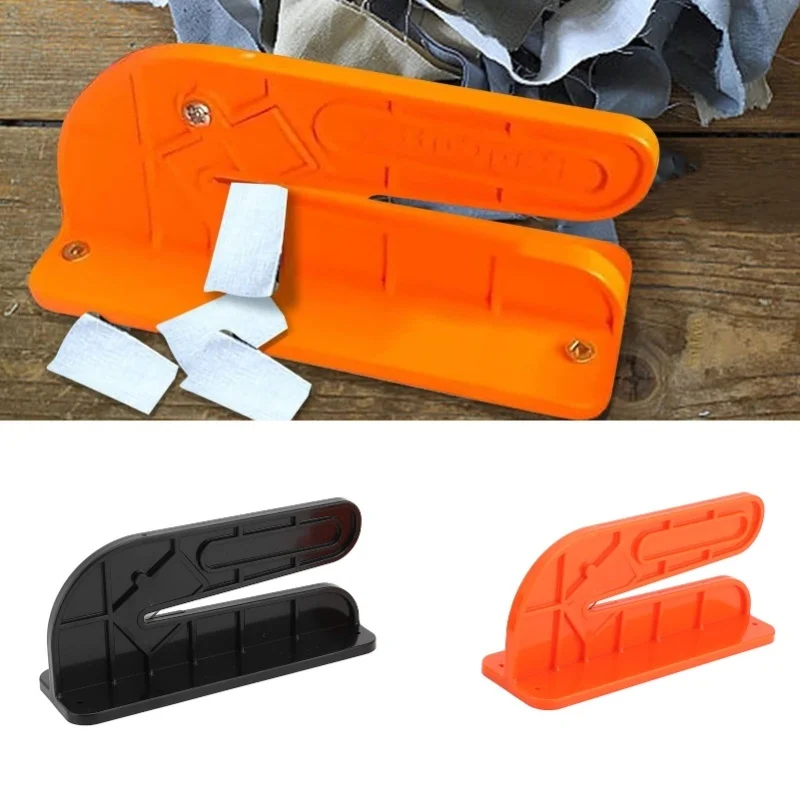 2 Stück an der Wand montierter Lappenschneider, schnell schneidender Stoffschneider, leicht schneidende alte Blätter, T-Shirts, Handtücher, Schwarz und Orange – Detail 2