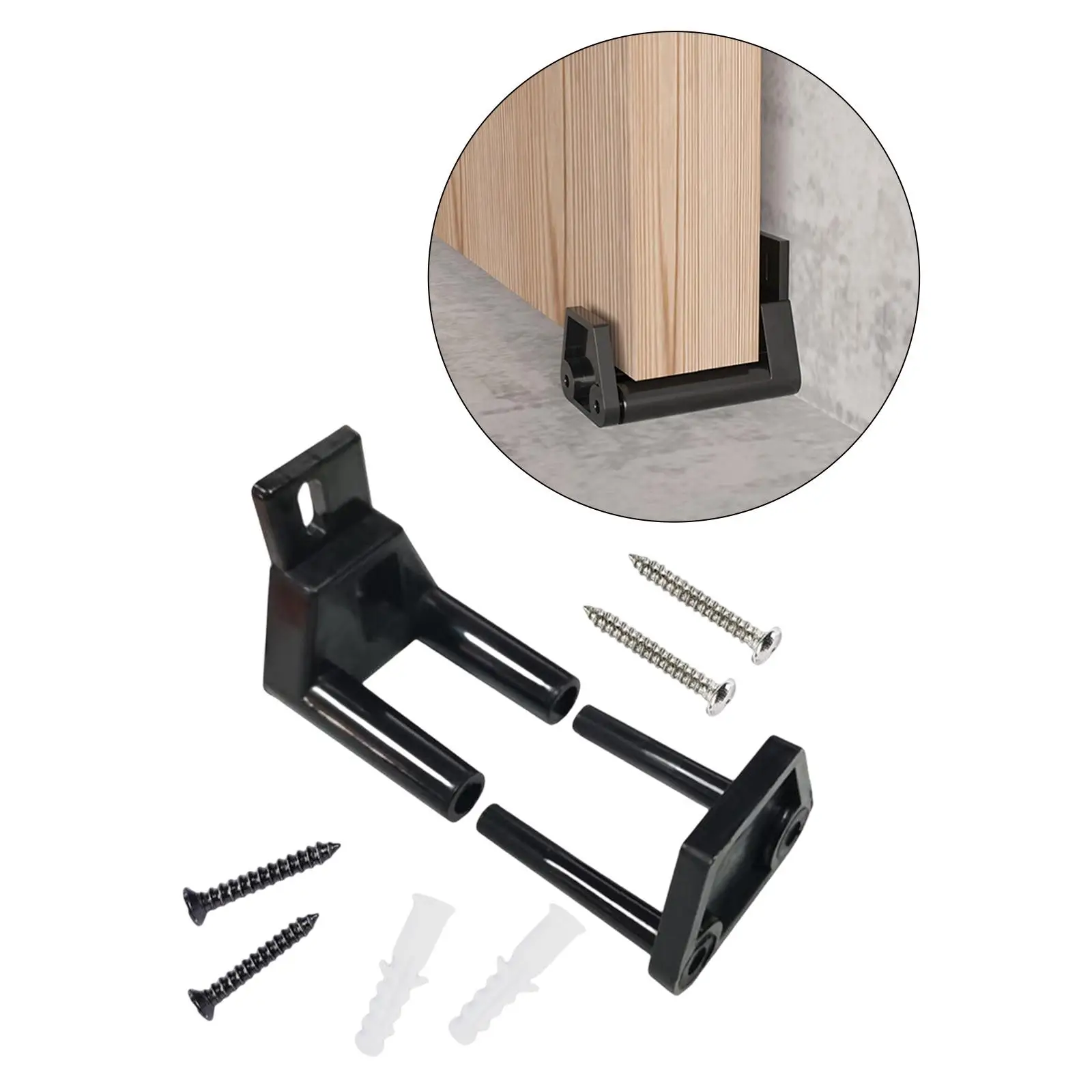 2x Durable Sliding Barn Door Floor Guides Bottom Guide with Screws for Sliding