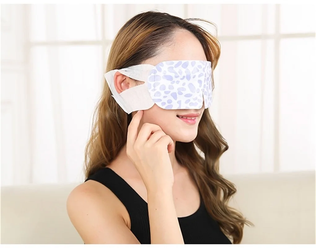 5Pcs Disposable Non-Woven Self-Heating Steam Eye Mask Hot Compress Relax To Relieve Eye Fatigue Sleep Aid Remove Dark Circles