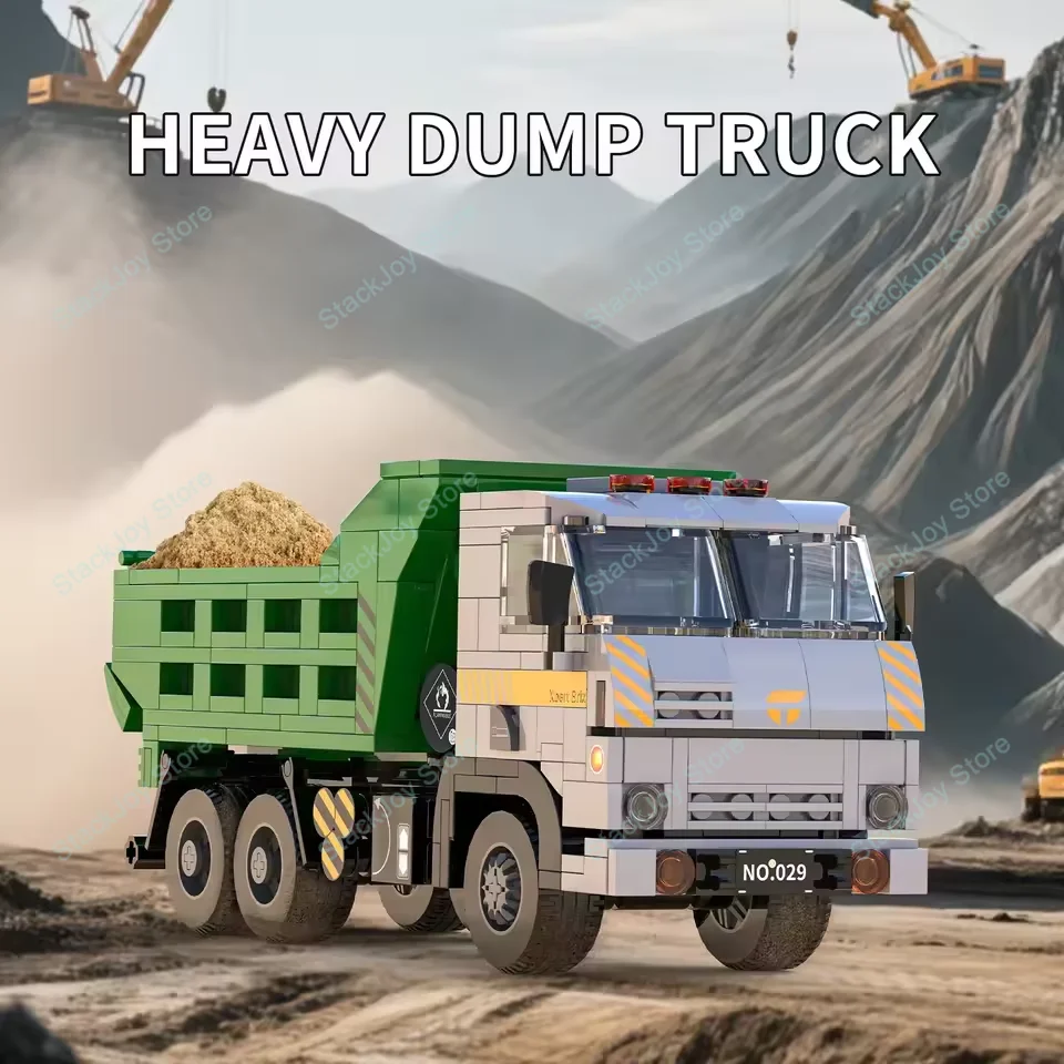 ชุดสร้างรถบรรทุก MOC ซีรีส์วิศวกรรม 3-in-1 รถพ่วง/รถดัมพ์/รถเครนพร้อมชุดประกอบสำหรับผู้ที่ชื่นชอบ DIY ของขวัญ