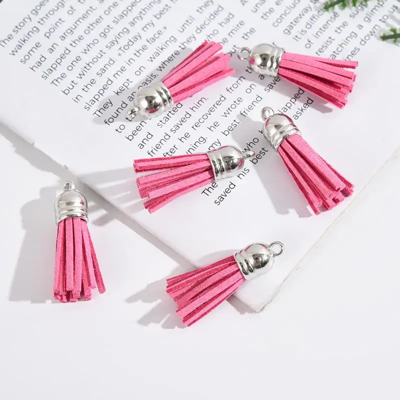10/20 Stück Kunstleder-Quastenanhänger Kleine Quasten Charms für DIY-Schmuck, Armbänder, Schlüsselanhänger, Taschendekoration, Handarbeit – Detail 9